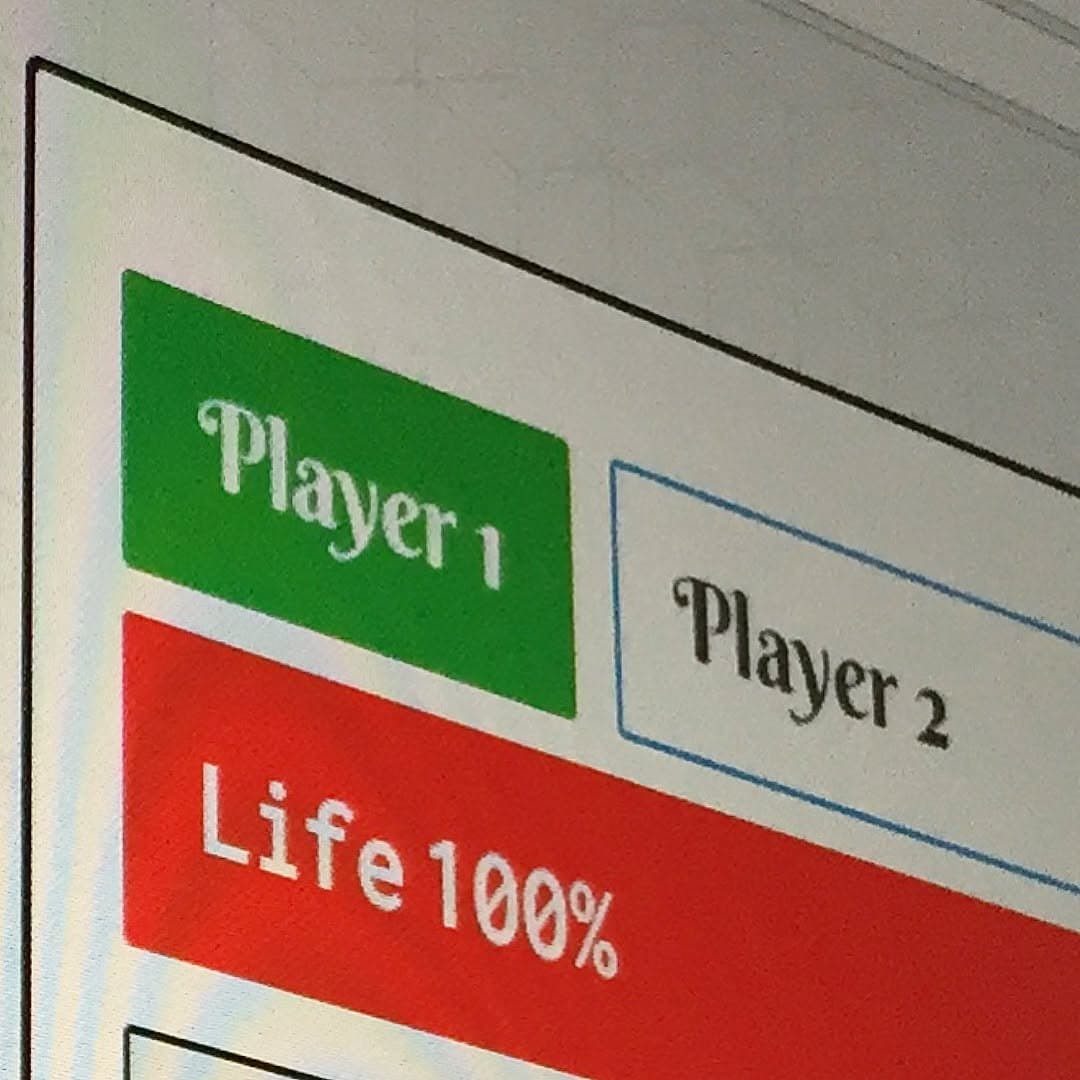 A browser game for two players with a life bar, built for college